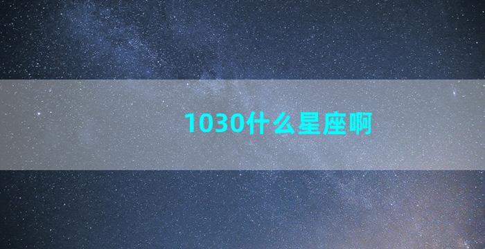 1030什么星座啊