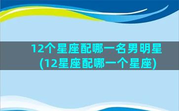 12个星座配哪一名男明星(12星座配哪一个星座)