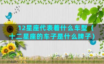 12星座代表着什么车型（十二星座的车子是什么牌子）