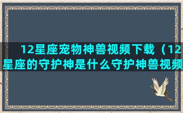 12星座宠物神兽视频下载（12星座的守护神是什么守护神兽视频）