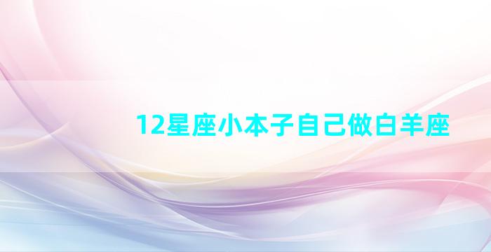 12星座小本子自己做白羊座