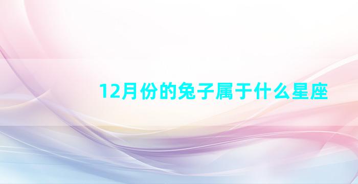 12月份的兔子属于什么星座