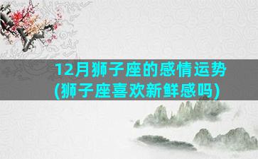 12月狮子座的感情运势(狮子座喜欢新鲜感吗)