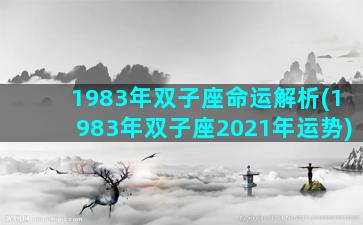 1983年双子座命运解析(1983年双子座2021年运势)