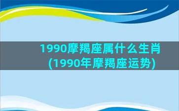 1990摩羯座属什么生肖(1990年摩羯座运势)