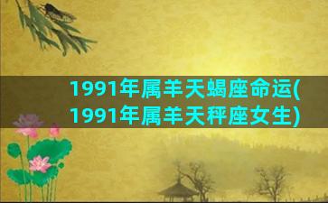 1991年属羊天蝎座命运(1991年属羊天秤座女生)