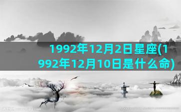 1992年12月2日星座(1992年12月10日是什么命)