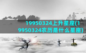 19950324上升星座(19950324农历是什么星座)