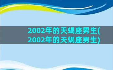 2002年的天蝎座男生(2002年的天蝎座男生)