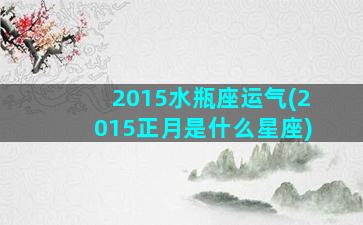 2015水瓶座运气(2015正月是什么星座)