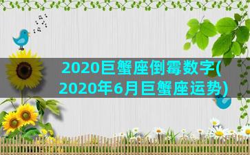 2020巨蟹座倒霉数字(2020年6月巨蟹座运势)