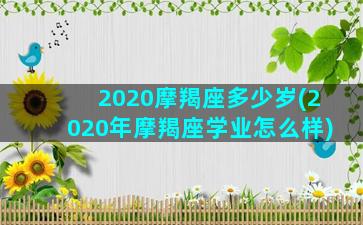 2020摩羯座多少岁(2020年摩羯座学业怎么样)