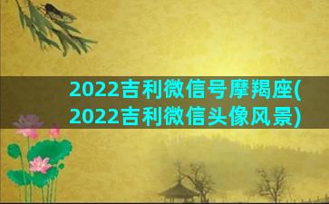 2022吉利微信号摩羯座(2022吉利微信头像风景)