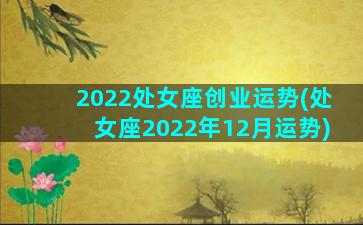 2022处女座创业运势(处女座2022年12月运势)