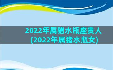 2022年属猪水瓶座贵人(2022年属猪水瓶女)