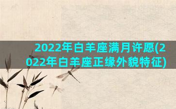 2022年白羊座满月许愿(2022年白羊座正缘外貌特征)