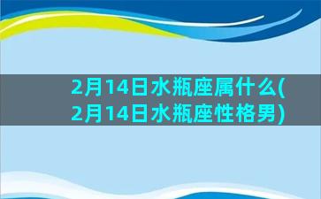 2月14日水瓶座属什么(2月14日水瓶座性格男)