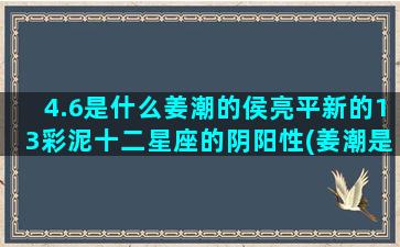 4.6是什么姜潮的侯亮平新的13彩泥十二星座的阴阳性(姜潮是什么组合的)