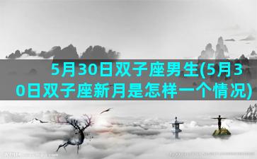 5月30日双子座男生(5月30日双子座新月是怎样一个情况)