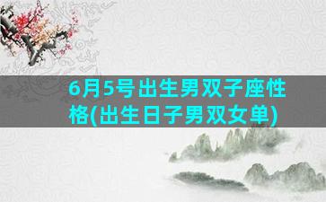 6月5号出生男双子座性格(出生日子男双女单)