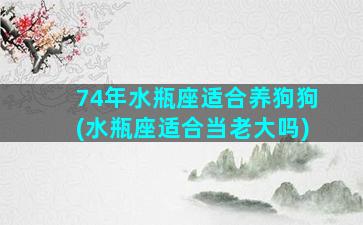 74年水瓶座适合养狗狗(水瓶座适合当老大吗)