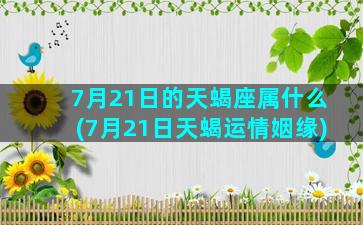 7月21日的天蝎座属什么(7月21日天蝎运情姻缘)