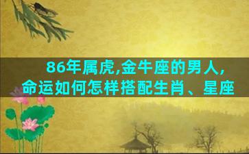 86年属虎,金牛座的男人,命运如何怎样搭配生肖、星座