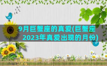 9月巨蟹座的真爱(巨蟹座2023年真爱出现的月份)