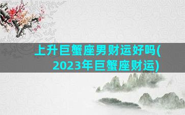 上升巨蟹座男财运好吗(2023年巨蟹座财运)