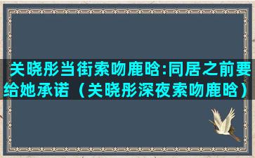 关晓彤当街索吻鹿晗:同居之前要给她承诺（关晓彤深夜索吻鹿晗）(极速前进关晓彤索吻)