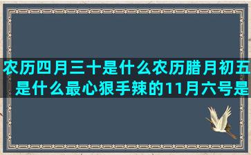 农历四月三十是什么农历腊月初五是什么最心狠手辣的11月六号是什么阳历6月21日是什么天蝎座是最好的星座吗(农历四月三十是什么日子佛教)