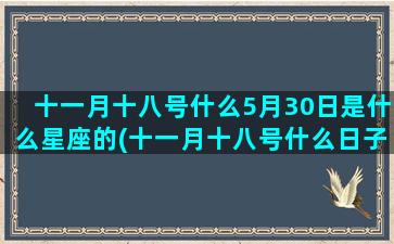 十一月十八号什么5月30日是什么星座的(十一月十八号什么日子)