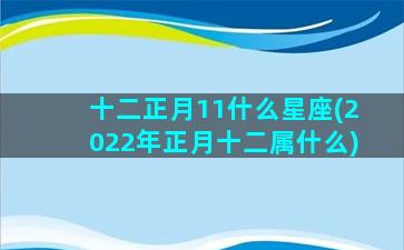 十二正月11什么星座(2022年正月十二属什么)