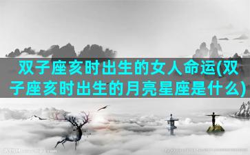 双子座亥时出生的女人命运(双子座亥时出生的月亮星座是什么)