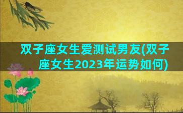 双子座女生爱测试男友(双子座女生2023年运势如何)