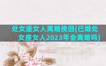 处女座女人离婚挽回(已婚处女座女人2023年会离婚吗)