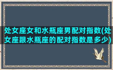 处女座女和水瓶座男配对指数(处女座跟水瓶座的配对指数是多少)