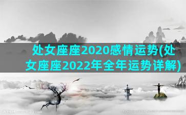 处女座座2020感情运势(处女座座2022年全年运势详解)