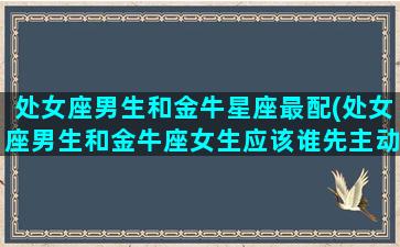 处女座男生和金牛星座最配(处女座男生和金牛座女生应该谁先主动)