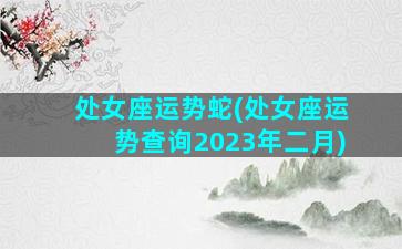 处女座运势蛇(处女座运势查询2023年二月)