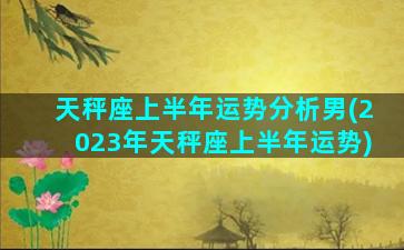 天秤座上半年运势分析男(2023年天秤座上半年运势)