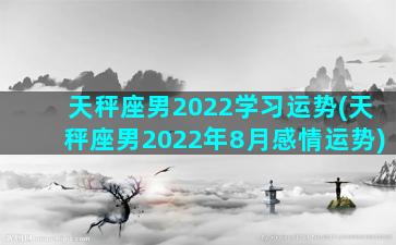 天秤座男2022学习运势(天秤座男2022年8月感情运势)