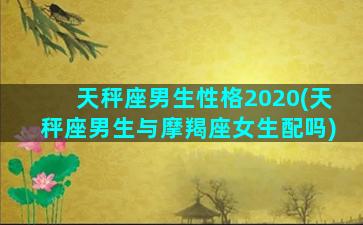 天秤座男生性格2020(天秤座男生与摩羯座女生配吗)