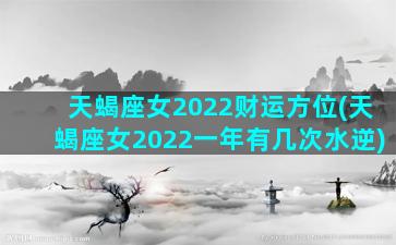 天蝎座女2022财运方位(天蝎座女2022一年有几次水逆)