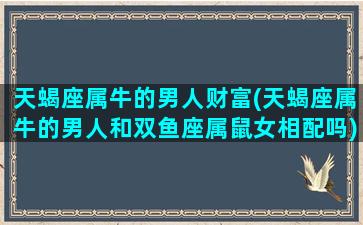 天蝎座属牛的男人财富(天蝎座属牛的男人和双鱼座属鼠女相配吗)