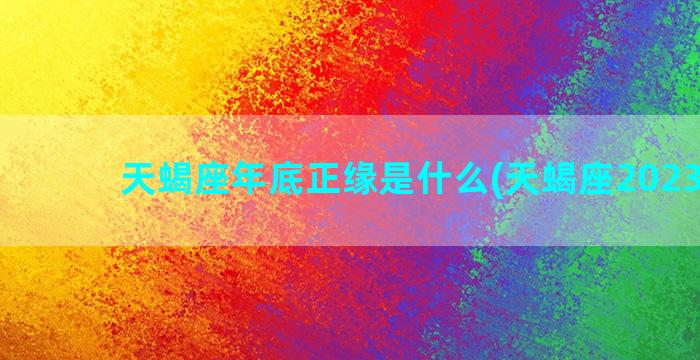 天蝎座年底正缘是什么(天蝎座2023正缘)