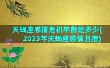 天蝎座感情危机年龄是多少(2023年天蝎座感情归宿)