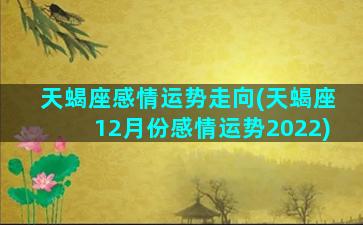 天蝎座感情运势走向(天蝎座12月份感情运势2022)