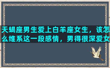 天蝎座男生爱上白羊座女生，该怎么维系这一段感情，男得很深爱女的