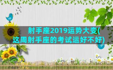 射手座2019运势大变(这周射手座的考试运好不好)